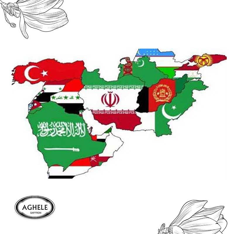 افغان‌ها با بهترین زعفران جهان به خاورمیانه می‌روند؟!- پرچم کشورهای همسایه ایران