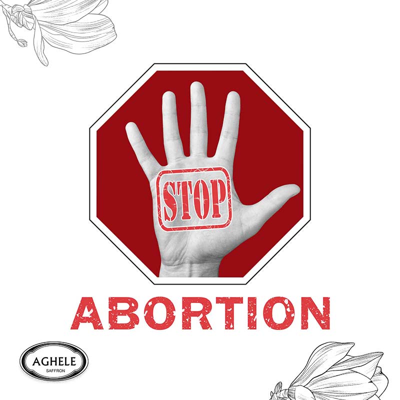 سقط جنین با زعفران-علامت دست و استپ