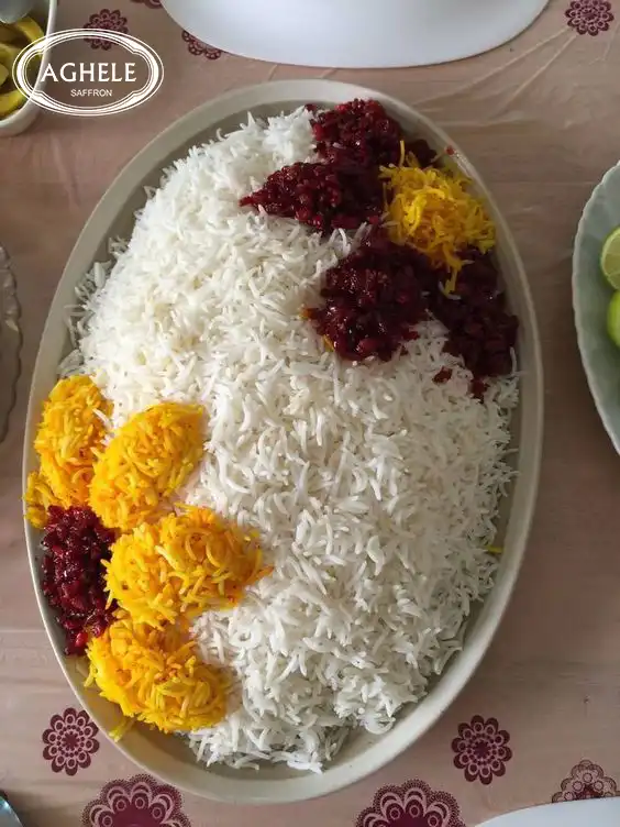 برنج زعفرانی طرح گل